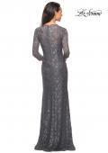 Picture of: Long Lace Gown with Sweetheart Neckline in Platinum, Style: 26427, Detail Picture 3