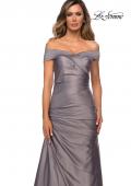 Picture of: Off the Shoulder Satin Evening Dress with Pleating, Style: 28103, Detail Picture 6
