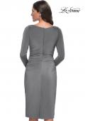 Picture of: Short Simple Jersey Dress with Flattering Ruching in Platinum, Style: 31015, Detail Picture 6