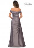 Picture of: Off the Shoulder Satin Evening Dress with Pleating, Style: 28103, Detail Picture 7