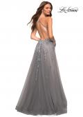 Picture of: Gorgeous Lace and Tulle Ball Gown with High Slit in Silver, Style: 30591, Back Picture