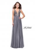 Picture of: A-line Prom Gown with Chiffon Skirt and Lace in Platinum, Style: 26061, Detail Picture 2