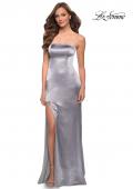 Picture of: Simply Chic Strapless Stretch Satin Long Gown in Platinum, Style 29807, Detail Picture 6