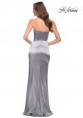 Picture of: Simply Chic Strapless Stretch Satin Long Gown in Platinum, Style 29807, Detail Picture 7