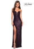 Picture of: Sultry sequin Dress with Sweetheart Strapless Top in Plum, Style: 27670, Main Picture