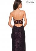 Picture of: Sultry sequin Dress with Sweetheart Strapless Top in Plum, Style: 27670, Back Picture