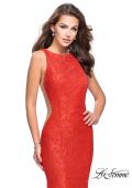 Picture of: Lace Mermaid Dress with Sheer Sides and Low Back in Poppy Red, Style: 24903, Detail Picture 6