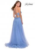 Picture of: Tulle Dress with Cascading Rhinestone Detail in Powder Blue, Style: 28636, Detail Picture 2