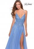 Picture of: Tulle Dress with Cascading Rhinestone Detail in Powder Blue, Style: 28636, Detail Picture 5
