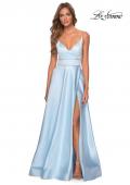 Picture of: A-line Gown with Double Rhinestone Belt Detail in Powder Blue, Style: 28385, Detail Picture 6