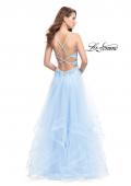 Picture of: Ball Gown with Tulle Skirt and Lace Beading in Powder Blue, Style: 25762, Back Picture
