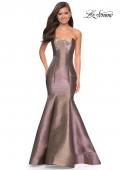 Picture of: Metallic Jersey Mermaid Strapless Prom Dress in Purple/Gold, Style: 27638, Main Picture