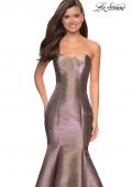 Picture of: Metallic Jersey Mermaid Strapless Prom Dress in Purple/Gold, Style: 27638, Detail Picture 1