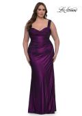 Picture of: Metallic Curve Dress with Flattering Ruching in Purple , Style: 32991, Detail Picture 2