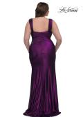 Picture of: Metallic Curve Dress with Flattering Ruching in Purple , Style: 32991, Detail Picture 3