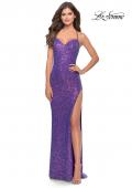 Picture of: Stretch Sequin Dress with Open Back in Purple, Style: 31209, Main Picture