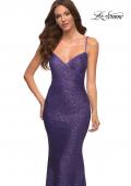 Picture of: Sequin Long Prom Dress in Vibrant Bright Colors in Purple, Style: 30622, Detail Picture 9