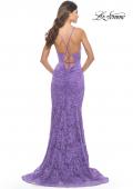 Picture of: Unique Stretch Lace Prom Dress with Sheer Bodice in Purple, Style: 31249, Detail Picture 13