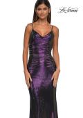 Picture of: Gorgeous Metallic Prom Dress with Ruching and Illusion Back in Purple, Style: 33034, Detail Picture 15