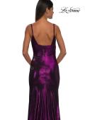 Picture of: Brushed Metallic Jersey Simple Prom Dress with Ruching in Purple, Style: 32812, Detail Picture 16