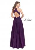 Picture of: Long Sparkling Prom Dress with High Neck and Cut Outs in Purple, Style: 26073, Back Picture