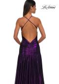 Picture of: Beautiful Long Metallic Net Jersey Gown with Flattering Ruching in Purple, Style: 32887, Detail Picture 21