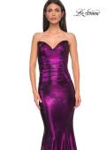 Picture of: Mermaid Metallic Prom Dress with Sweetheart Strapless Top in Purple , Style 32995, Detail Picture 21