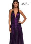 Picture of: Beautiful Long Metallic Net Jersey Gown with Flattering Ruching in Purple, Style: 32887, Detail Picture 22