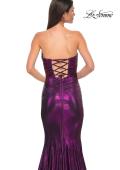 Picture of: Mermaid Metallic Prom Dress with Sweetheart Strapless Top in Purple , Style 32995, Detail Picture 22