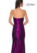 Picture of: Strapless Draped Neckline Prom Dress in Metallic Jersey in Purple , Style 32828, Detail Picture 25