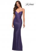 Picture of: Sequin Long Prom Dress in Vibrant Bright Colors in Purple, Style: 30622, Detail Picture 2