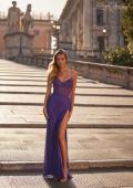 Picture of: Rhinestone Fishnet Dress with Illusion Bodice and Boning in Dark Berry, Style: 32247, Detail Picture 2