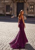 Picture of: Mermaid Stretch Lace Gown with Corset Top in Dark Berry, Style: 32420, Detail Picture 3