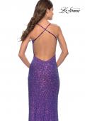Picture of: Stretch Sequin Dress with Open Back in Purple, Style: 31209, Detail Picture 5
