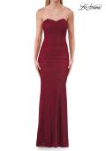 Picture of: Strapless Ruched Jersey Gown with Lace Lining in Raspberry, Style: 33601, Detail Picture 9