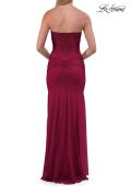 Picture of: Strapless Corset Gown with High Slit and Ruched Jersey Skirt in Raspberry, Style: 33465, Detail Picture 25