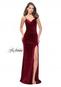 Picture of: Velvet Prom Dress with Strappy Back and Small Train in Raspberry, Style: 25184, Detail Picture 1