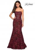 Picture of: Long Mermaid Lace Prom Dress with Beading in Red Black, Style: 27178, Detail Picture 1