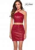 Picture of: Two Piece Sequin Homecoming Dress with HIgh Neckline in Red, Style: 29258, Main Picture