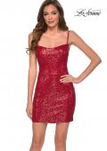 Picture of: Short Sequin Party Dress with Scoop Neckline in Red, Style: 29292, Main Picture
