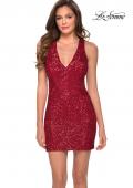 Picture of: Sequin Homecoming Dress with Double Criss Cross Straps in Red, Style: 29318, Main Picture