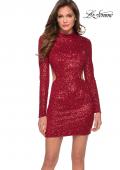 Picture of: Long Sleeve Sequin Party Dress with High Neckline in Red, Style: 29406, Main Picture