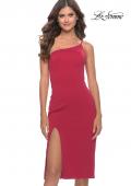 Picture of: Chic One Shoulder Midi Dress with High Slit in Red, Style: 30919, Detail Picture 11