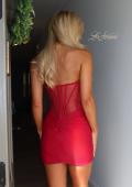 Picture of: Strapless Lace Corset Ruched Mini Dress in Red, Style 33239, Detail Picture 12