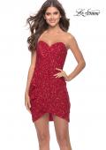 Picture of: Sweetheart Strapless Dress with Ruffle Skirt in Red, Style: 30932, Detail Picture 2