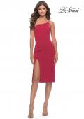 Picture of: Chic One Shoulder Midi Dress with High Slit in Red, Style: 30919, Detail Picture 3