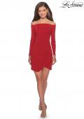 Picture of: Tight Homecoming Dress with Long Sleeves in Red, Style: 28182, Detail Picture 4