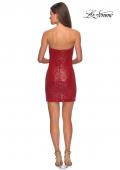 Picture of: Short Sequin Dress with Strapless Sweetheart Neckline in Red, Style: 28229, Detail Picture 4