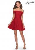 Picture of: Off the Shoulder Lace Fit and Flare Homecoming Dress in Red, Style: 28122, Detail Picture 5