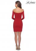 Picture of: Tight Homecoming Dress with Long Sleeves in Red, Style: 28182, Detail Picture 5
